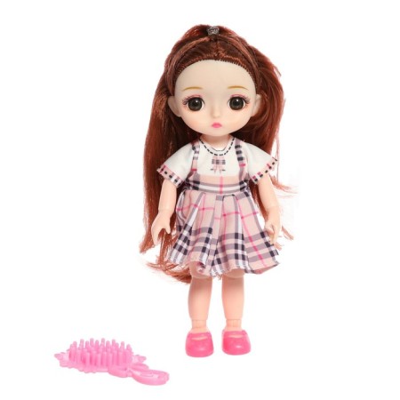 Fashionable hinge doll "Mika" in a dress, mix-12
