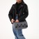 Sports bag with zipper, gray color