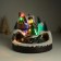 Souvenir plastic light "Santa Claus decorates the Christmas tree" revolves 19.5x19.5x16 cm