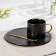 Tea couple ceramic with a spoon "Silhouette", 2 items: 260 ml mug, plate d = 19.6 cm, MIX drawing