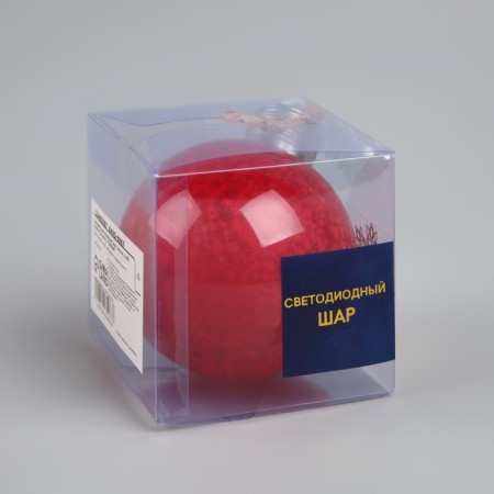 Christmas ball "Fire ball" d = 8 cm, 1 LED, LR44x3 (in the set), glow warm white-3