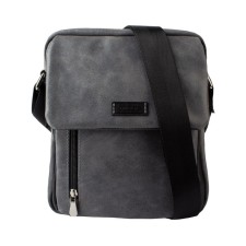 Male bag, lightning department, 2 outer pockets, adjustable belt, gray color