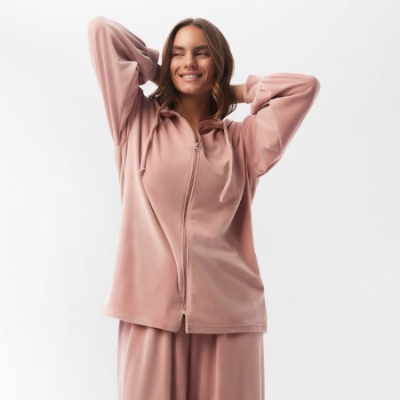 Костюм женский (рубашка с капюшоном и брюки) KAFTAN Plushy р. 44-46, розовый-1