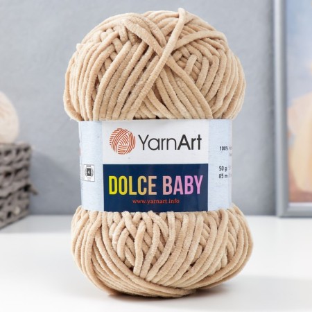 Yarn "Dolce Baby" 100% micropoliester 85m/50 g (747 beige)