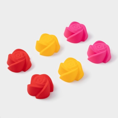 A set of baking shapes “Rose”, silicone, 7 × 3.5 cm, 6 pcs, color mix-5