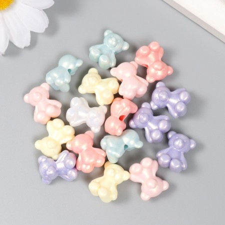 Beads for creativity plastic "Teddy bear. Puruminal shine" set of 20 g 1.8x1.5x1 cm