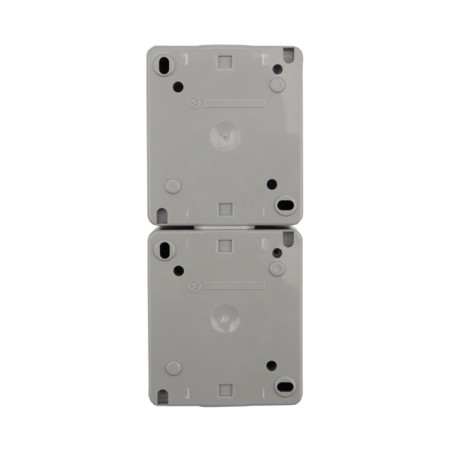 Vertical Block 2 outlet Industrial IP54 with grounding, o/y, gray kranz-4