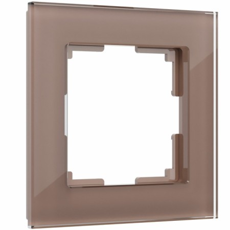 Frame W0011142, 1 Favorit socket, latte, glass