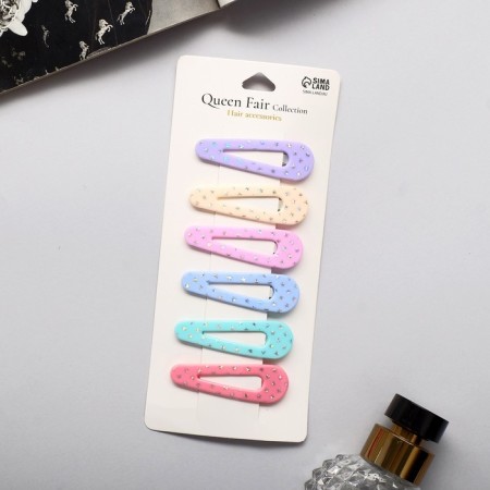 Invisibility for hair "Beatrice" (set 6 pcs) shine, 5 cm, mix