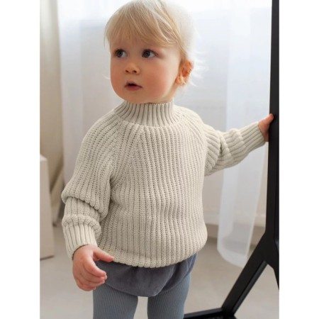 Sweater Children's Knitted Amarobaby Warm, height 68 cm, milk color-6