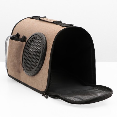 Overnight bag with organizer and porthole, 43 x 24 x 28 cm, beige-11
