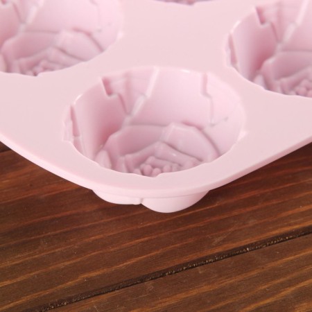 Baking uniform “Rose”, silicone, 25.5 × 17.5 cm, 6 cells, pink color-6