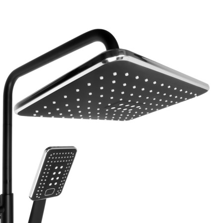 Shower system Accoona A83123F, single -leaf, with a tropical shower, black-1