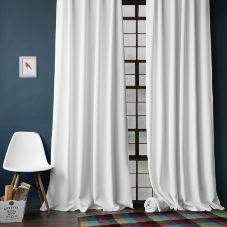 Set of curtains "Jerry", size 200 x 270 cm - 2 pcs, grab - 2 pcs cm, white color