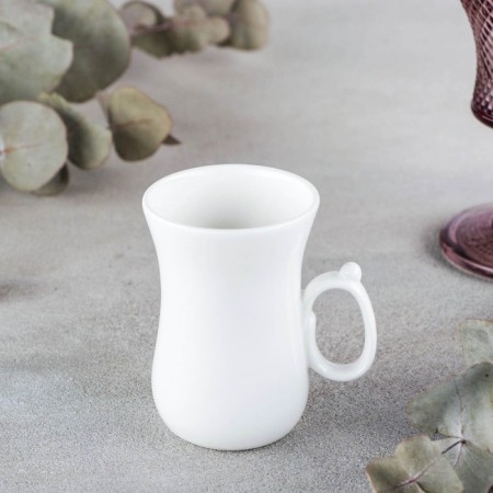 Coffee steam porcelain Wilmax, 2 objects: mug 120 ml, saucer d = 10.2 cm, white color-2