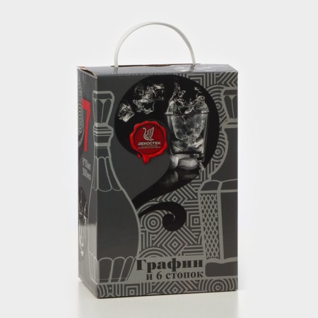Glass set for Dionysus drinks, 7 items: Capherine 500 ml, piles 50 ml, gift packaging-13