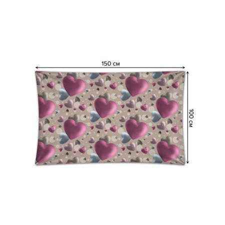 Decorative panel with photo printing "Volumetric Hearts", horizontal, size 100x150 cm-1
