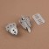 Bag's fastener, 3 × 2.5 cm, silver color