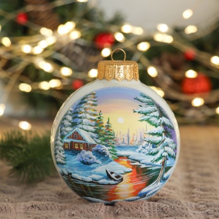 A set of 2 Christmas balls of 100 mm "Divine Forest"-4