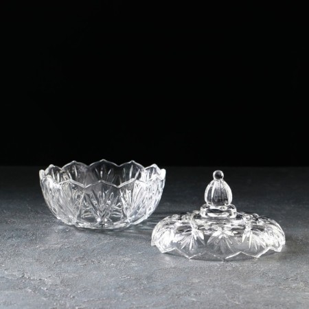 Glass Sugar "splendor", 650 ml, 15.5 × 15.5 cm, with a lid-1
