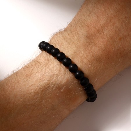 Set 2 objects: bracelet, keychain "blade", black color in silver-2