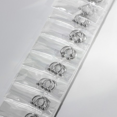 Circular in an eyebrow (piercing), ball, d = 8 mm, pair, color silver-2