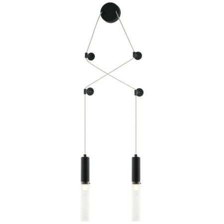 Wall-flowing lamp SATORI 2XE14 40W, size 5.3-15x15-300x53-150 cm, black color