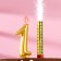 Set a candle for a cake number 1 giant, gold, with a fountain, 9.5 cm