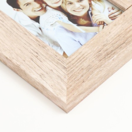 Photo frame wood, glass in 3 photos 10x15 cm "Rustik" gray 39x22 cm-1