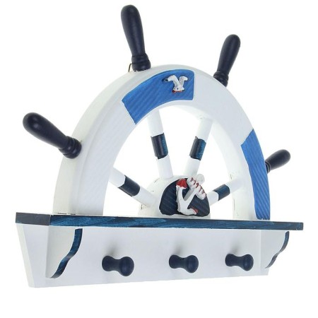 Interior hanger "helm", 3 hooks, white-blue, 45 x 28 x 5 cm-4