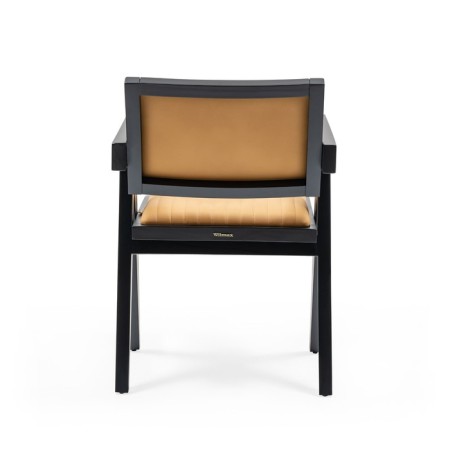 Harmony lunch chair, beech frame, polyester fabric, Wheat Beige color-2