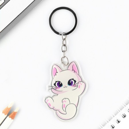 Key keychain children's acrylic "cat", 5.1 x 6.2 cm