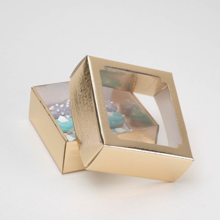 Box the team, cover is, with a window, gold, 14.5 x 14.5 x 6 cm-1