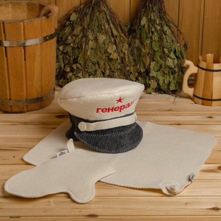 Set for the bath "General" Foral, rug, mitten