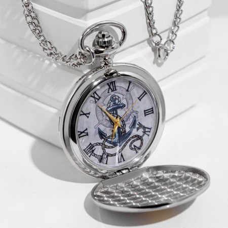 Pocket watch "anchor", quartz, d dial-4.5 cm-1