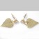 Earrings with rhinestones "Heart" elegant, white color in gold