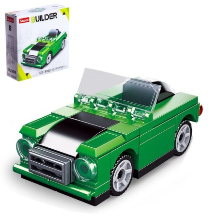 Designer "Cars", 45 parts, green color