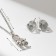 Set 2 objects: earrings, pendant "astronaut", color black silver, 41 cm