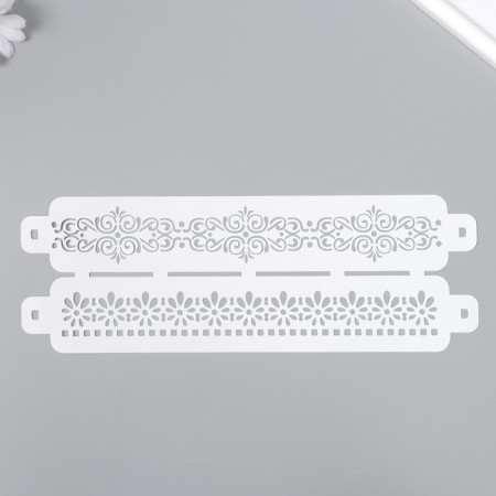 Tencil of border plastic "Pister Flowers" Plastic, 11x32 cm-1