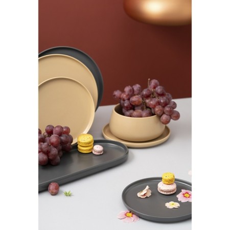 Set of plates Tkano Essential, 20 cm, 2 pcs, dark gray color-2