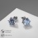 Earrings with pusets rhinestones circle of classic, d = 0.8 cm, white color in silver
