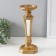 Polystone candlestick for 1 candle "Observing" gold 10.7x10.7x26.4 cm