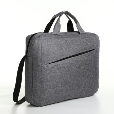 Lighting laptop bag, external pocket, gray color