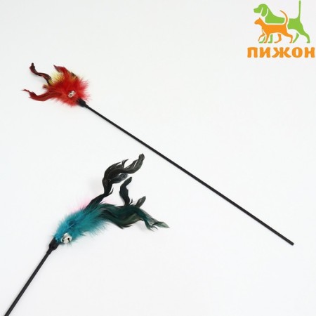 Teaser "feather" with a bell, 65 cm, mix of flowers