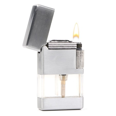 Gas lighter, piezo, silicon included, silver-1