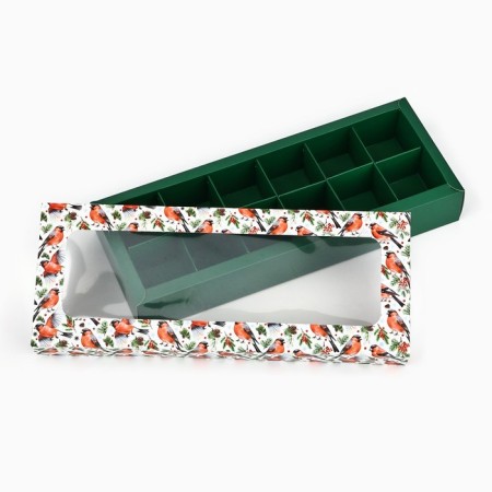 Folding box under 12 sweets "Bullfins", 3.8 x 10.5 x 26.5 cm, New Year-4