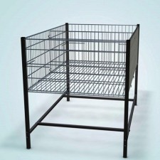 Sales table 800 × 800 × 800, basket depth 400, zinc