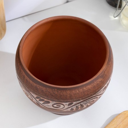 Angob pot for hot Angob, 0.55 l., 10x12x12 cm-2