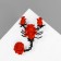 Brooch "Scorpio" rose, red color in ferrous metal