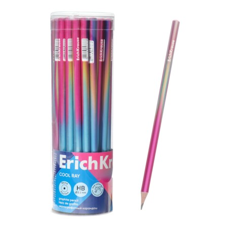 Pencil Chernographic Erich Krause "Coolray," Hb, wood. Griffel, d = 2.2 mm, round body, metallic mix-3